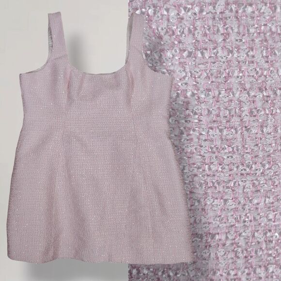Meshki Beth Tweed Mini Dress Size XXXL Fairy Floss Pink Sequin Bubble Skirt - Picture 1 of 13
